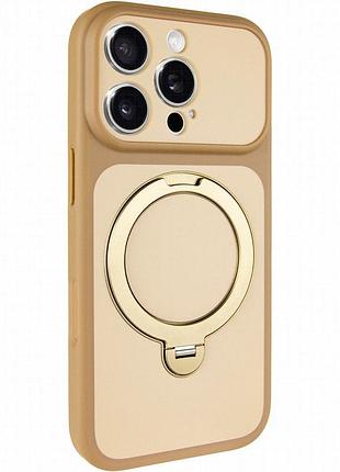 Чехол ummi full camera with magnetic fit hq ring для apple iphone 16 pro max (6.9") brown gold