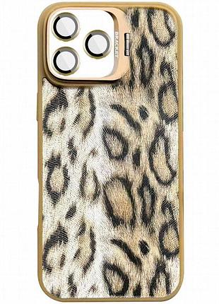 Чехол tpu+pc wild leopard with magnetic fit and lens для apple iphone 15 pro (6.1") brown