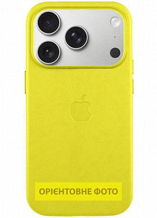 Чехол кожаный leather case (aa) with magnetic fit and animation для apple iphone 17 (6.3") canary yellow