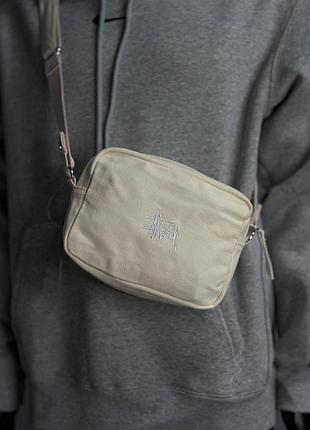 Сумка месенджер унісекс stüssy чорна 2