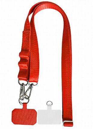 Шнурок широкий с двумя креплениями (2см) 140см red