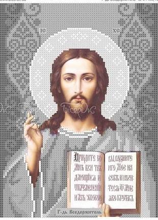 Чв-3446с. схема для вишивки бісером "господь вседержитель" срібло