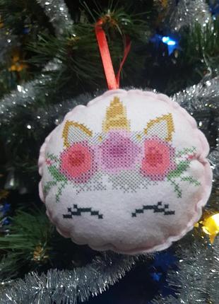 Шнф-051. заготовка для вишивки бісером новорічна іграшка.