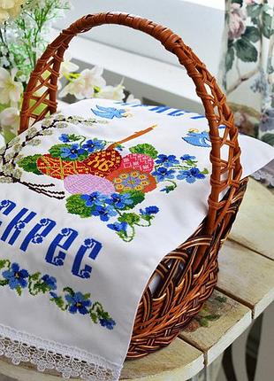 Рушник вишитий великодні фіалки