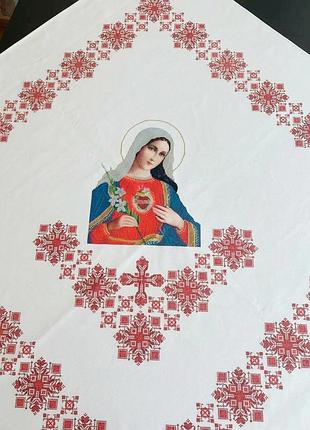 Х-051. схема для вишивки бісером фана до церкви непорочне серце діви марії