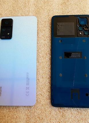 Задня кришка xiaomi redmi note 11 pro 4g (2201116tg) блакитна (star blue) скло оригінал (олеофобка)
