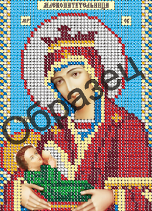 З-218. схема для вишивання бісером образ пресвятої богородиці млекопоживниця.