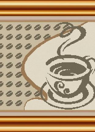 Схема для вышивки бисером філіжанка кави. арт. скв-60