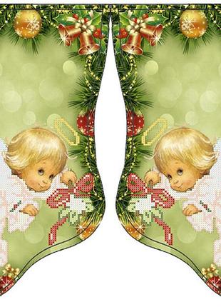 Скв-146. схема для вишивки бісером новорічний чобіток.