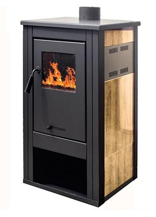 Сталева піч камін на дровах termosistem elegant a 8 квт 58кг 490x460x870мм (вихід верх)
