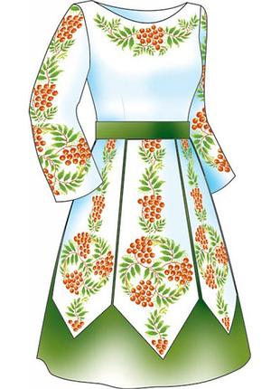 Схема для вишивки жіночого плаття з викрійкою. арт. f2815