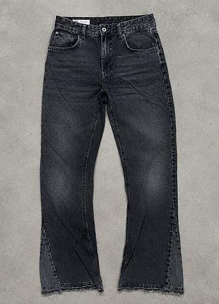 Zara flared jeans сірого кольору, m розміру