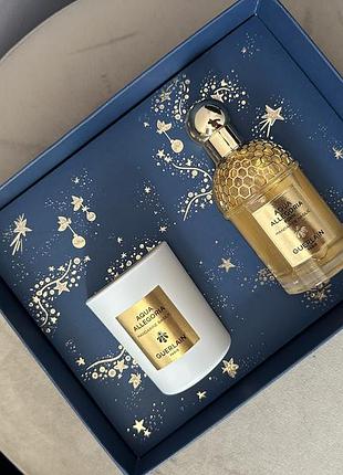 Жіночий подарунковий набір guerlain eau de parfum + ароматична свічка, мандарин базилік