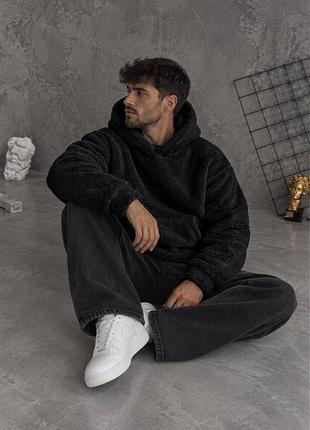 Плотный худи тедди с капюшоном