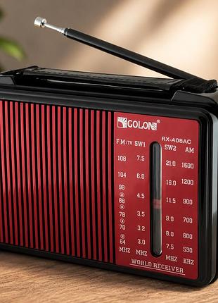 Радиоприемник golon rx-a08 ac fm/am/sw от 220и батареек r20