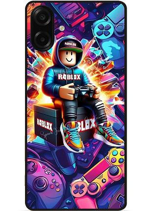 Чехол силиконовый бампер для samsung a08 с картинкой roblox роблокс
