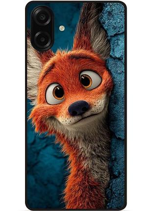 Силиконовый чехол бампер для samsung a07s с рисунком лис