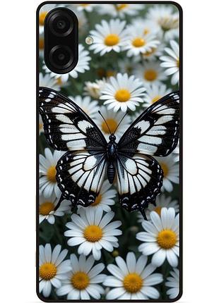 Силиконовый чехол бампер для samsung a08 с рисунком мотыльки бабочки