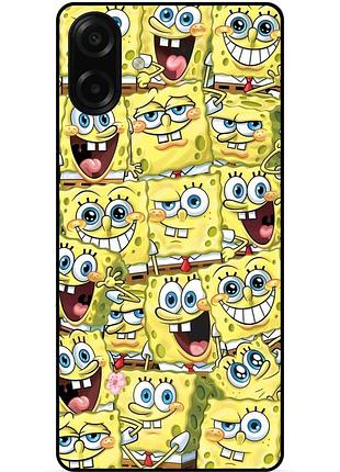 Силиконовый чехол бампер для samsung a08 с рисунком губка боб sponge bob