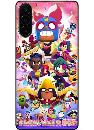 Силиконовый чехол бампер для samsung a18 с рисунком brawl like a boy бравл
