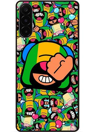 Силіконовий чохол бампер для samsung a18 стікери бравл леон brawl
