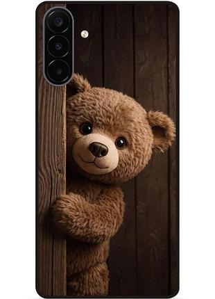 Силиконовый чехол бампер для samsung a18 с рисунком мишка плюшевый