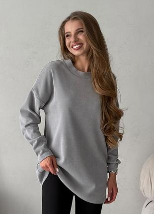 Вязаный женский свитер серый merlini vella 110002023 4xl/5xl