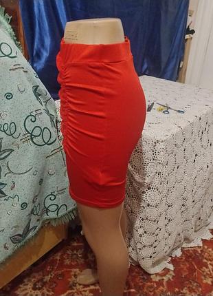 Красная юбка 80%котон 2