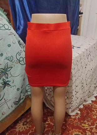 Красная юбка 80%котон 3