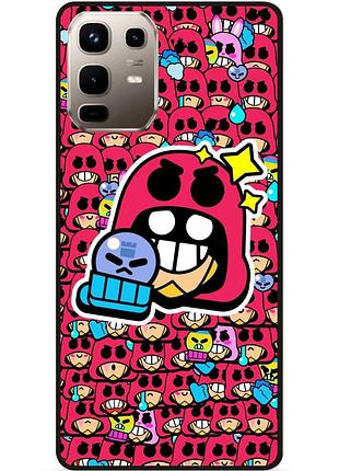 Силиконовый бампер чехол для infinix note 50 pro plus 5g (x6856) стикеры бравл гром brawl