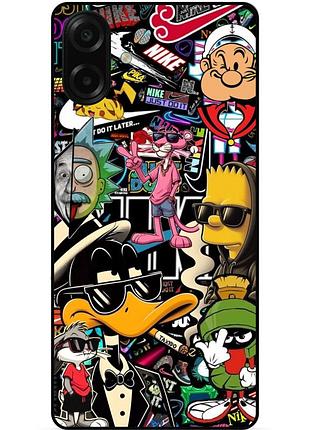 Чехол силиконовый бампер для samsung a07s daffy duck bart simpson