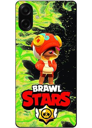 Чехол силиконовый бампер для samsung a08 с героем бравл леон удачливый brawl