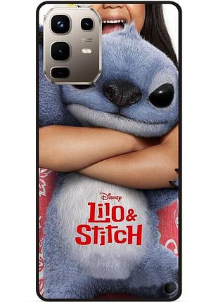 Силиконовый чехол бампер для infinix note 50 pro plus 5g (x6856) стич и лило stitch