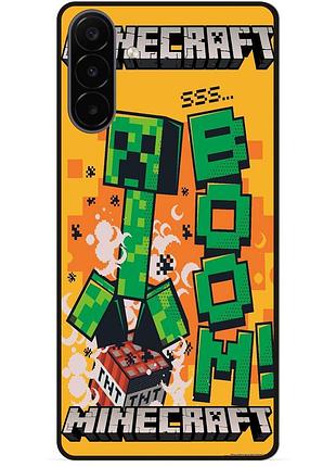 Силіконовий чохол бампер для samsung a18 стів minecraft кріпер майнкрафт