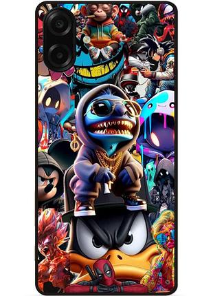 Чехол силиконовый бампер для samsung a07s с рисунком стич disney