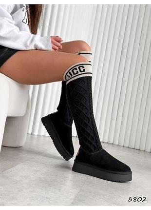 Уггі жіночі ugg чорні із замші
