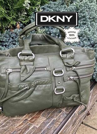 Dkny фірмова містка шкіряна жіноча сумка натуральна шкіра оригінал
