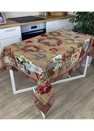 Гобеленовая скатерть на стол wooden тм прованс