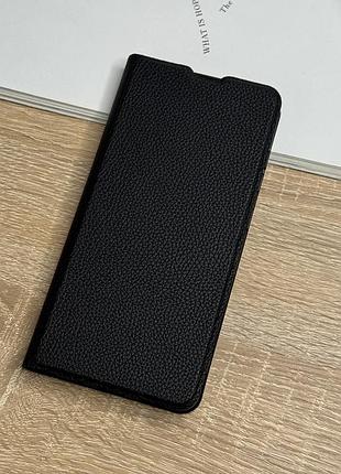 Кожаный чехол книжка на samsung galaxy s20 fe черный leather design