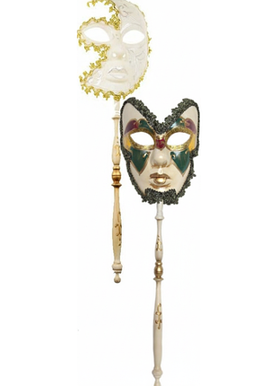 2 шт. маскарадна маска на паличці 30 см masquerade masks венеціанська маска на паличці для жінок