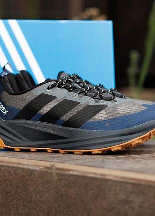 Мужские кроссовки осенние adidas terrex freehiker 3 low gore-tex светло серые беговые крепкие термо текстиль ripstop адидас террекс