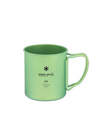 Кружка snow peak ti-single 450ml anodized cup (цвет green)