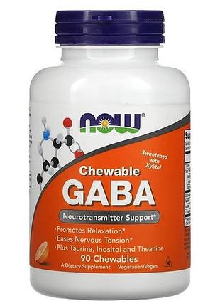 Now gaba 250 mg 90 жевательных таблеток