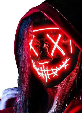 Світна маска для хелловіна ananbros halloween mask hm202001 маска для гелловіна з 3 режимами світіння