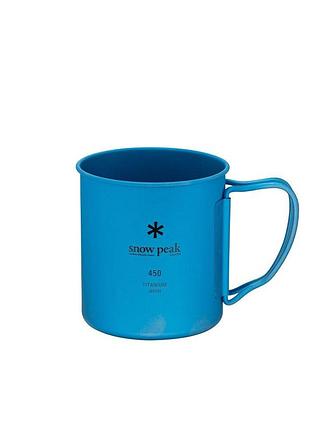 Кружка snow peak ti-single 450ml anodized cup (цвет blue)