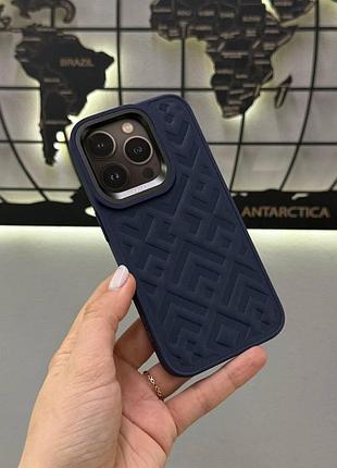 Премиум чехол kajsa rhombus для iphone 15 pro, качественный чехол для телефона iphone 15 pro (синий)
