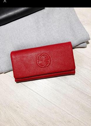Стильний червоний гаманець з якісної еко-шкіри