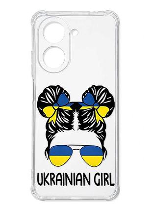 Чехол с утолщёнными углами на xiaomi redmi a7 украинская девушка (принт 113)