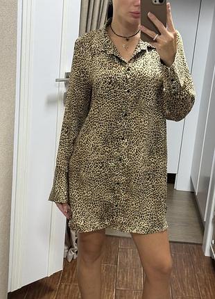 Жіноча сорочка zara леопардового принту