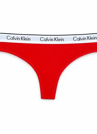 Женские трусики-бикини calvin klein красные хлопковые маломерят l